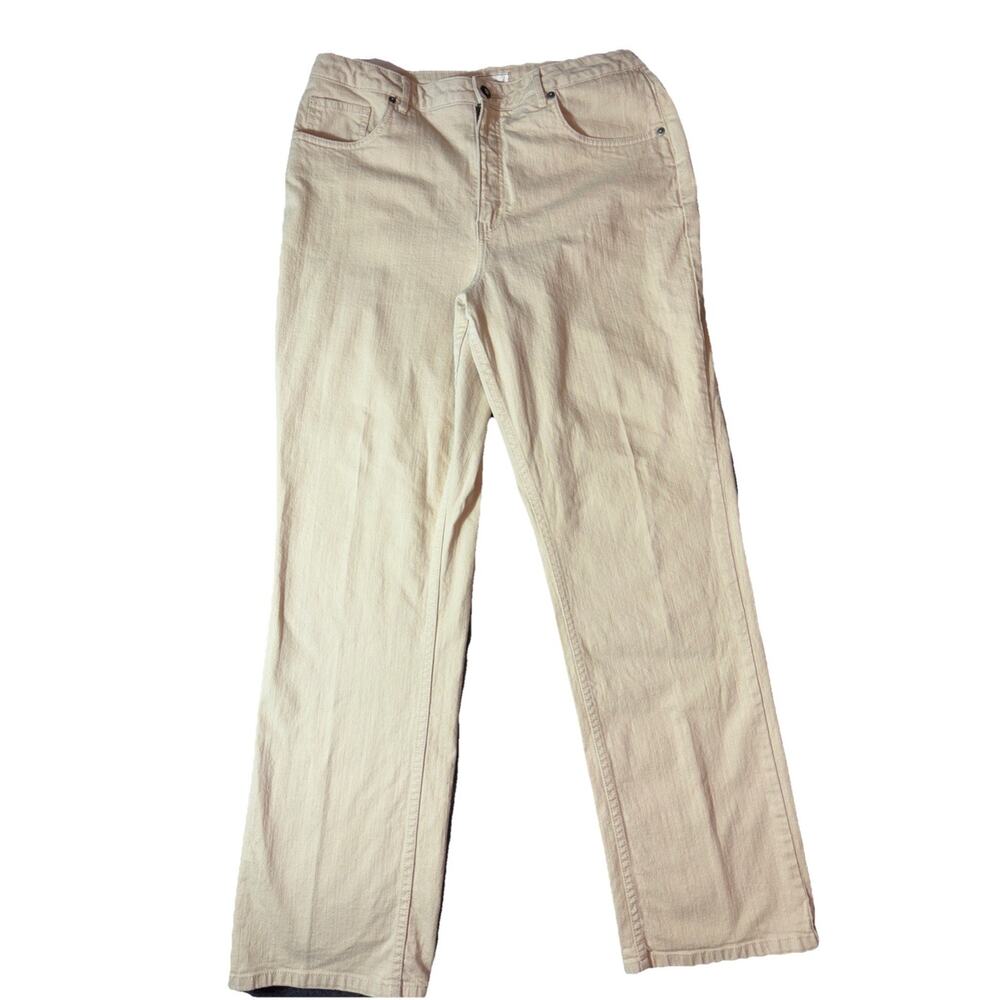 Coldwater Creek Bootcut Jeans Women's Size 14 Tan High Rise Medium Wash 5-Pocket